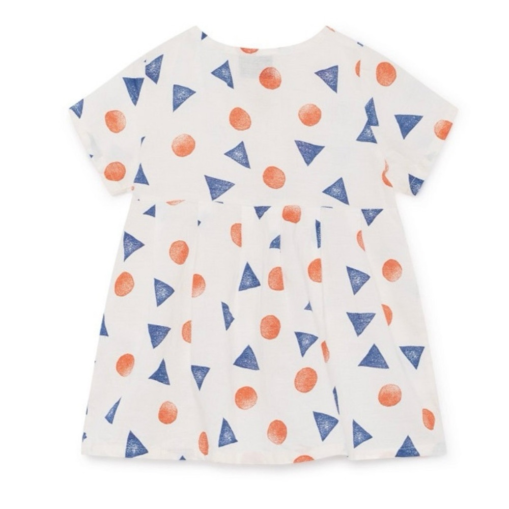 Bobo Choses Girls White Dress with Red and Blue Geometric Print - Size 12-18M - Picture 15 of 15